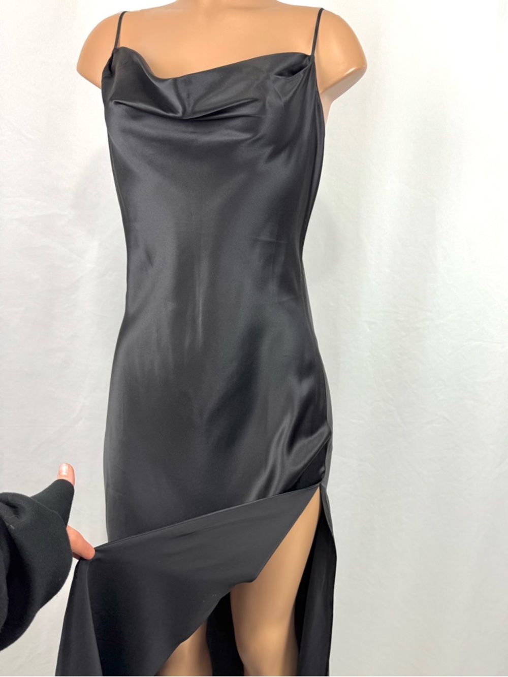 Y2K Victoria's Secret Silk Black Draped Bias Cut
Vintage Maxi Gown Slip Dress L - Picture 11 of 15
